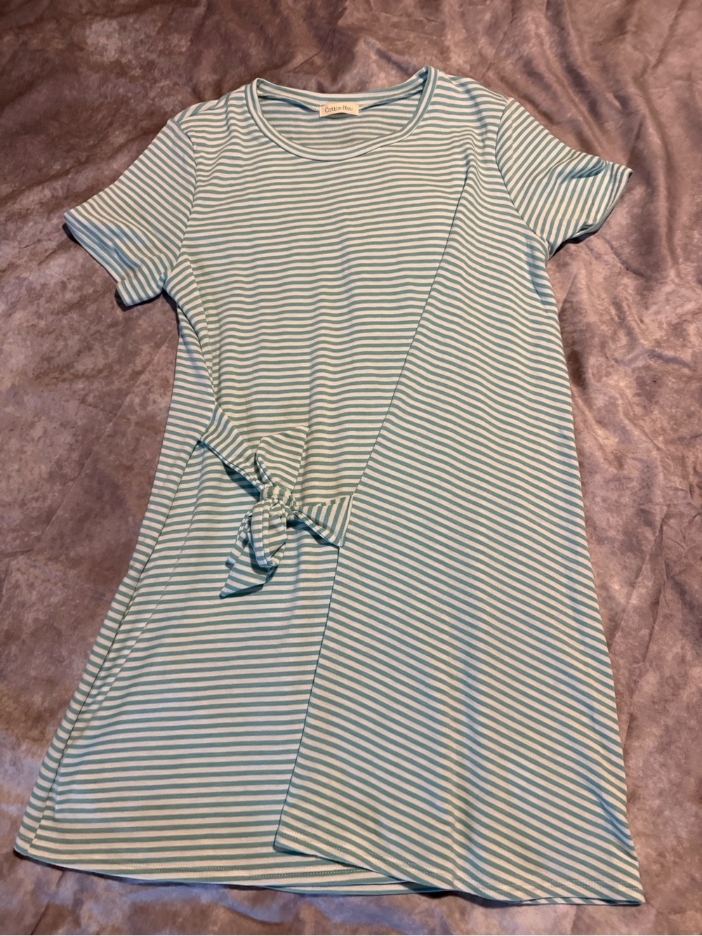 Mint Stripe Tie-Waist Midi Dress - Women